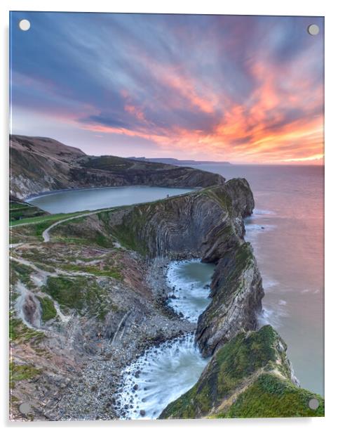 Stair Hole sunrise  Acrylic by Shaun Jacobs