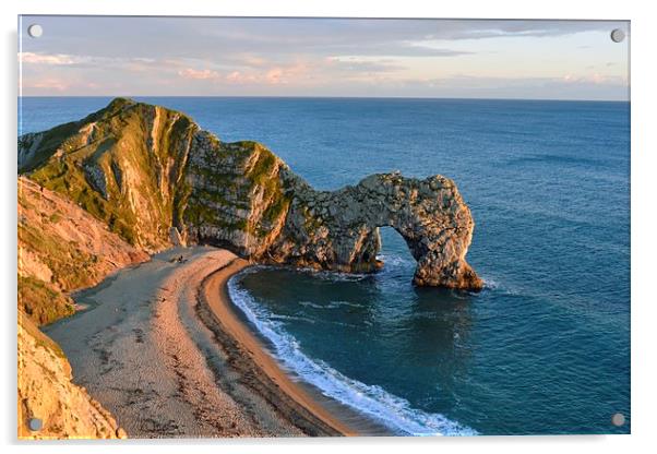 Durdle Door on a summer evening  Acrylic by Shaun Jacobs