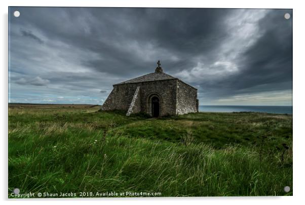 St Aldhelm’s head chapel  Acrylic by Shaun Jacobs
