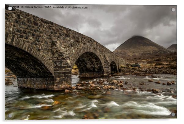 Sligachan bridge on the Isle of Skye  Acrylic by Shaun Jacobs