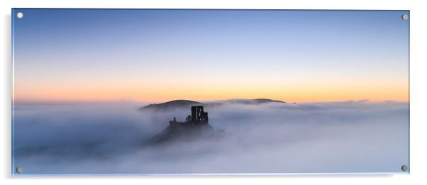 Corfe Castle panorama  Acrylic by Shaun Jacobs