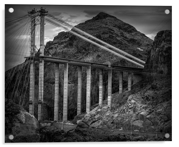 Hoover Dam Construction Acrylic by Ian Barber