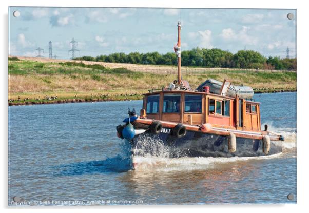 motor cruiser on the river ribble Acrylic by keith hannant