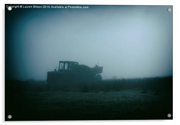 Tractor in the Fog Acrylic by Lauren Wilson