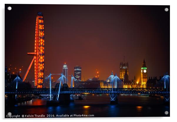 London Skyline Acrylic by Kelvin Trundle