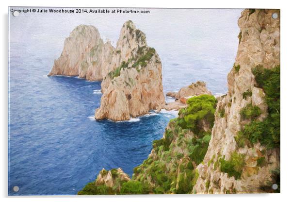 Faraglioni rocks on Capri Acrylic by Julie Woodhouse