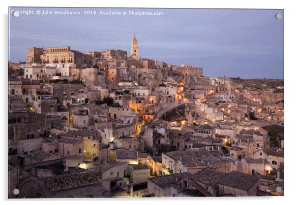 view over Matera,  Acrylic by Julie Woodhouse