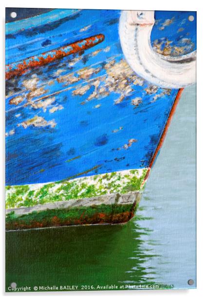 Blue Boat Prow Acrylic by Michelle BAILEY