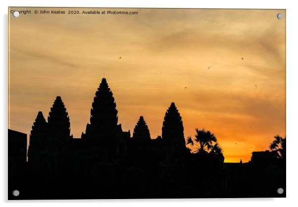 Sun rise at the Angkor Wat temple, Cambodia Acrylic by John Keates