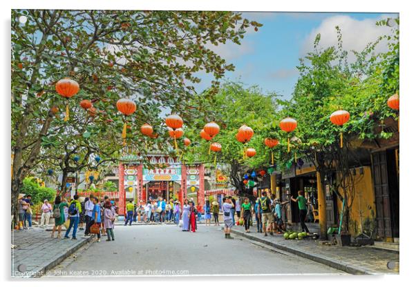 Silk lanterns, Hoi An, Vietnam  Acrylic by John Keates