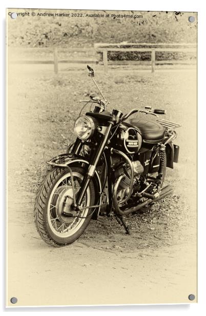 A 1970 Moto Guzzi V750 Ambassador Motorcycle Acrylic by Andrew Harker