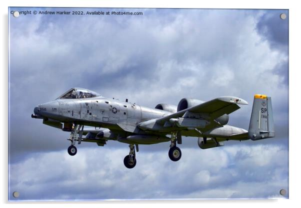 USAFE Fairchild Republic A-10A Thunderbolt II Acrylic by Andrew Harker