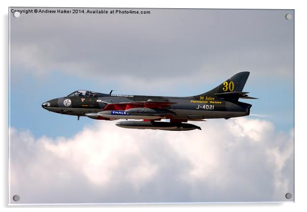 Hawker Hunter F.58   Acrylic by Andrew Harker