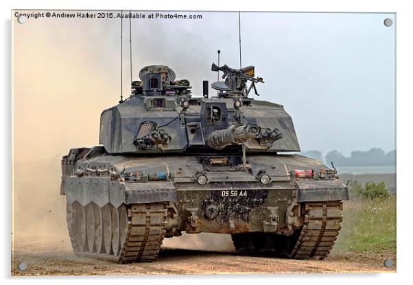 A British Army Challenger 2  Main Battle Tank  Acrylic by Andrew Harker