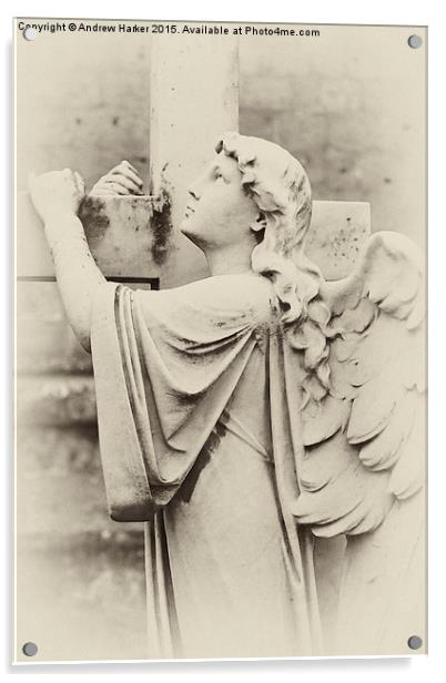 Angel Headstone, Christ Church, Warminster, UK Acrylic by Andrew Harker