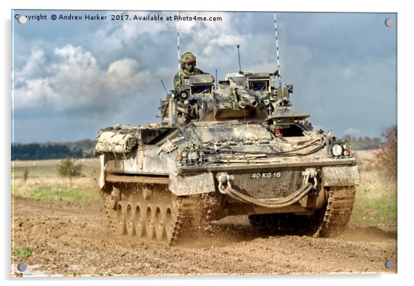 British Army Warrior Infantry Fighting Vehicle Acrylic by Andrew Harker