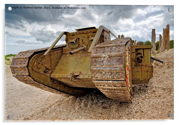 WW1 British MK IV Tank  Acrylic by Andrew Harker