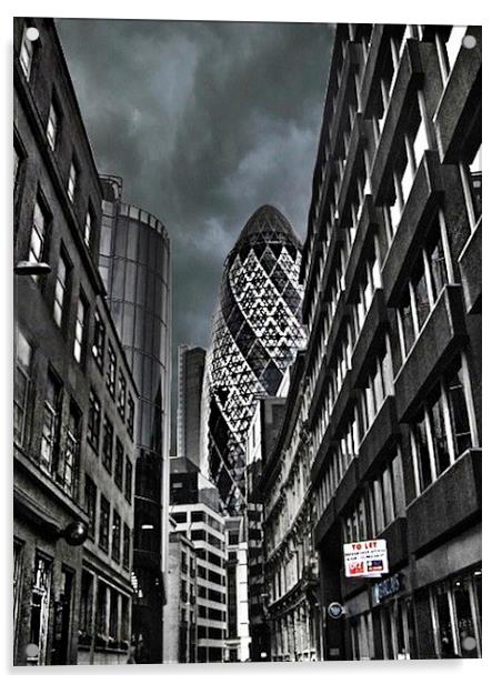  The Gherkin London  Acrylic by sylvia scotting