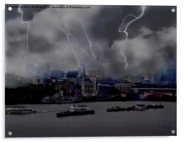  Storm over London Acrylic by sylvia scotting