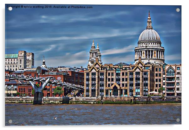  London skyline Acrylic by sylvia scotting