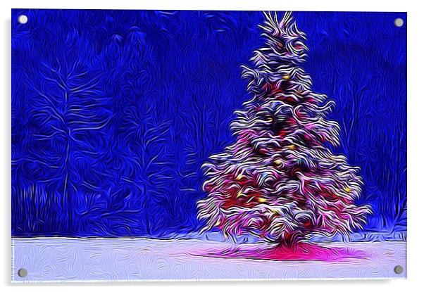 Happy christmas tree Acrylic by sylvia scotting