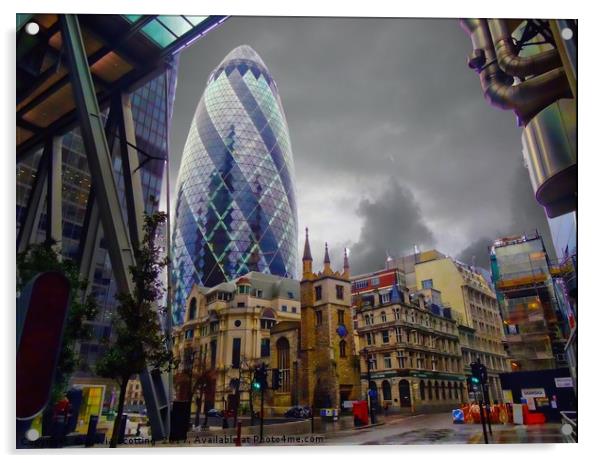     The Iconic Gherkin                       Acrylic by sylvia scotting