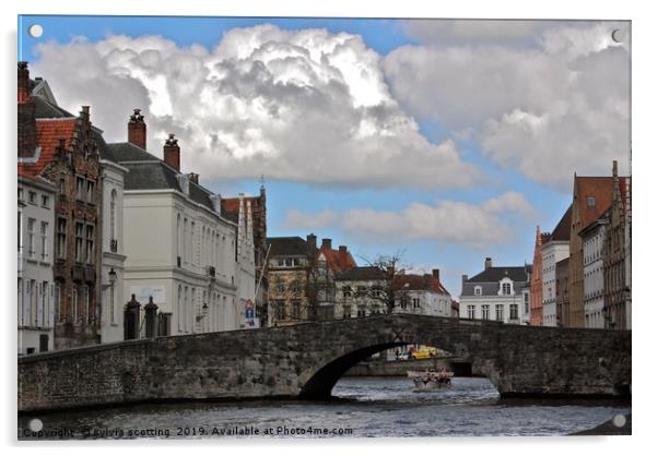 Brugge under cloud  Acrylic by sylvia scotting