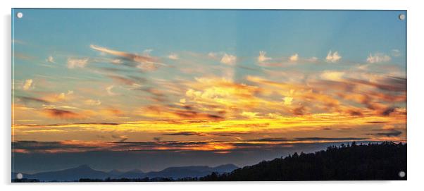 Sunset Over Stirling Acrylic by Jane Hamilton