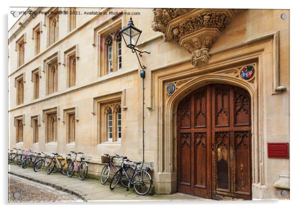 Pembroke College Bikes in Oxford Acrylic by Pearl Bucknall