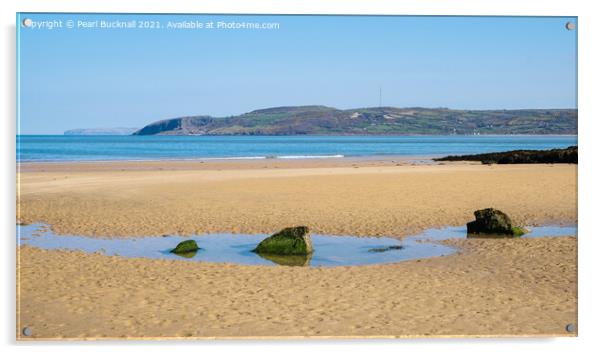  Tide Pool on Benllech Beach Anglesey Acrylic by Pearl Bucknall