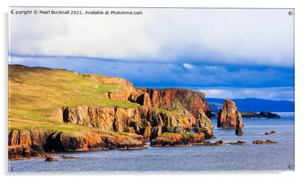 The Drongs Shetland Coast Scotland Acrylic by Pearl Bucknall