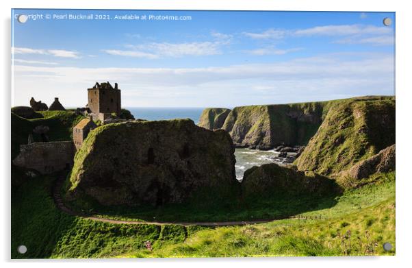 Dunnottar Castle on Scottish Coast Scotland Acrylic by Pearl Bucknall
