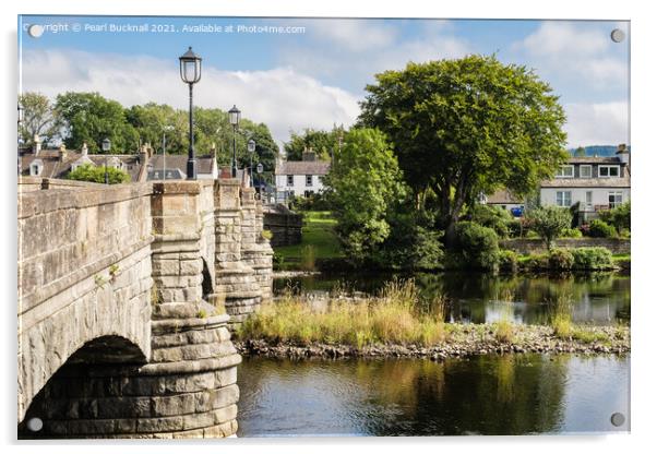 Newton Stewart Cree Bridge Dumfries and Galloway Acrylic by Pearl Bucknall
