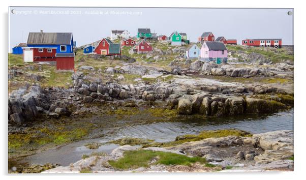 Inuit Village Greenland Acrylic by Pearl Bucknall