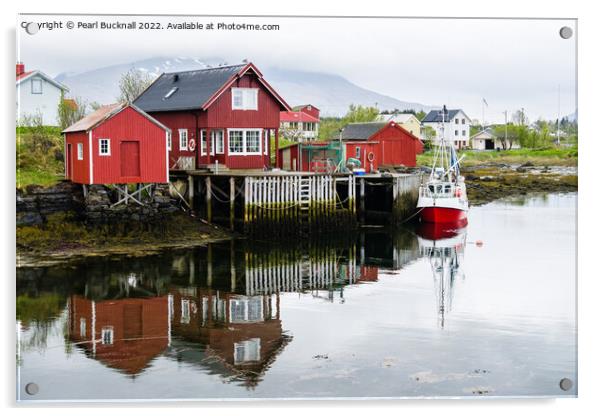 Nes Fishing Village Vega Island Norway Acrylic by Pearl Bucknall
