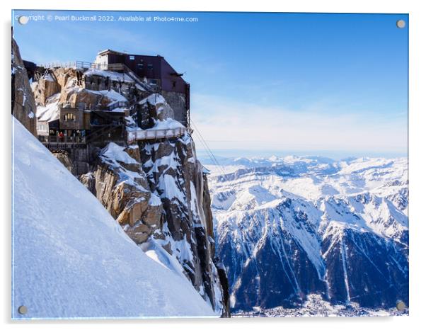 Aiguille du Midi Alps France Acrylic by Pearl Bucknall