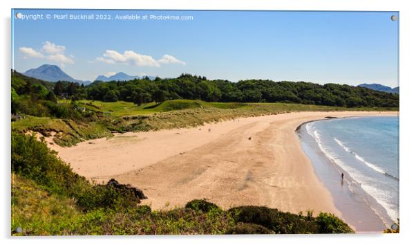 Big Sand Beach Gairloch Scotland Acrylic by Pearl Bucknall