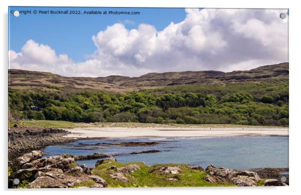 Calgary Bay Isle of Mull Scotland Acrylic by Pearl Bucknall