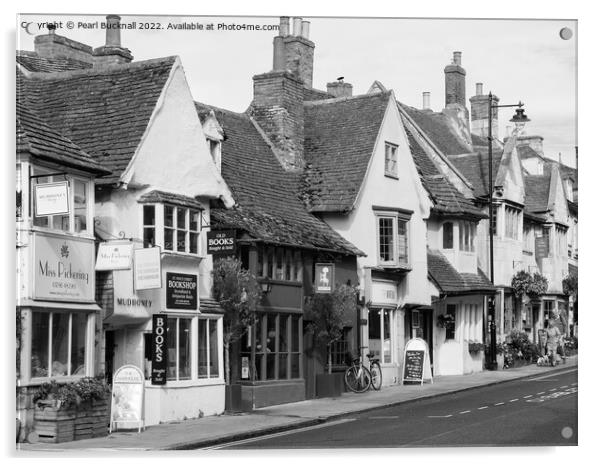Historic Stamford Lincolnshire England Mono Acrylic by Pearl Bucknall