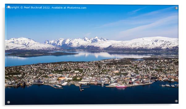Tromso Cityscape Norway Panoramic Acrylic by Pearl Bucknall