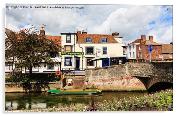 River Stour Canterbury Kent Acrylic by Pearl Bucknall