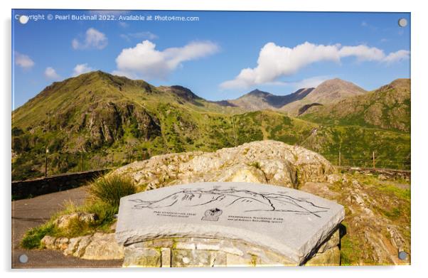 Snowdon Mountain Viewpoint Snowdonia Wales Acrylic by Pearl Bucknall