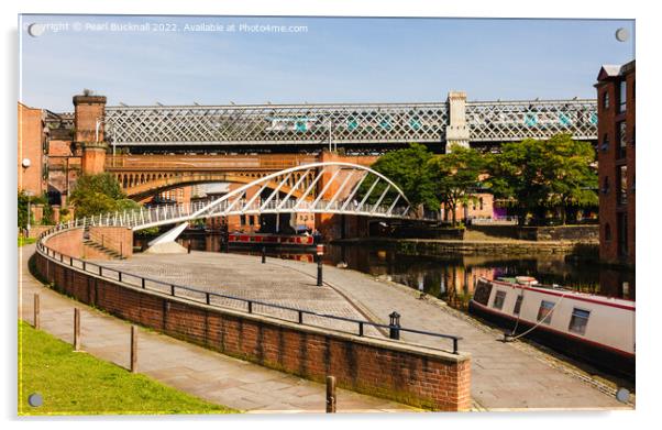 Bridgewater Canal in Castlefield Manchester Acrylic by Pearl Bucknall