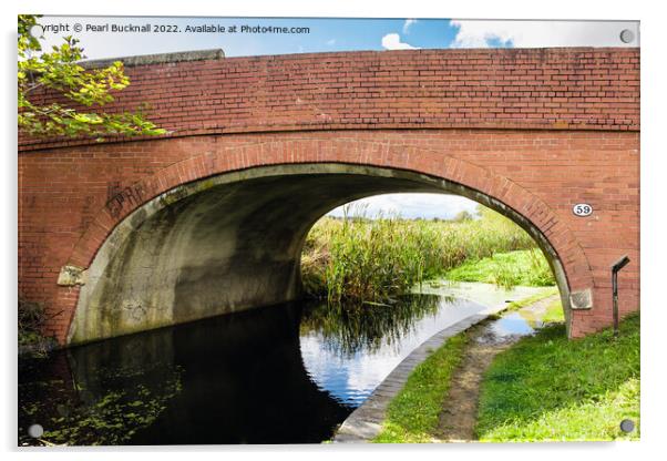 Grantham Canal Bridge 59 Lincolnshire Acrylic by Pearl Bucknall