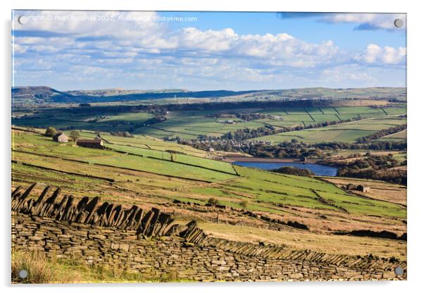 Countryside Landscape Peak District Yorkshire Acrylic by Pearl Bucknall