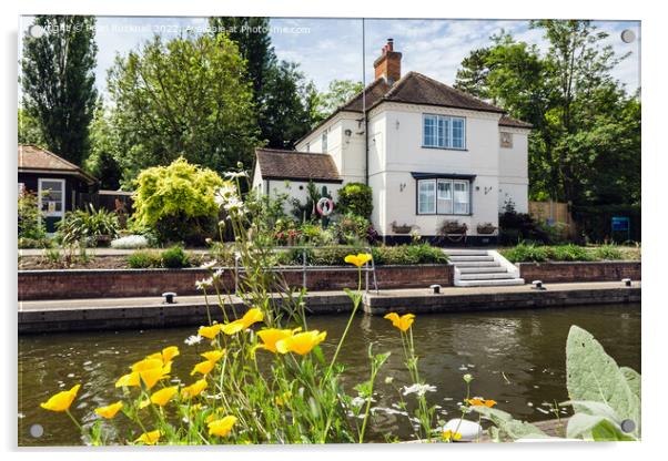 Marlow Lock River Thames Buckinghamshire Acrylic by Pearl Bucknall