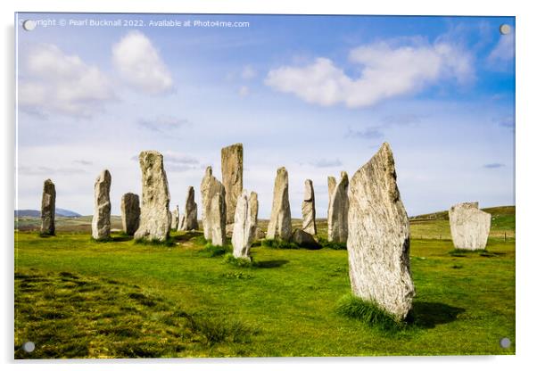 Callanish Stone Circle Isle of Lewis Scotland Acrylic by Pearl Bucknall