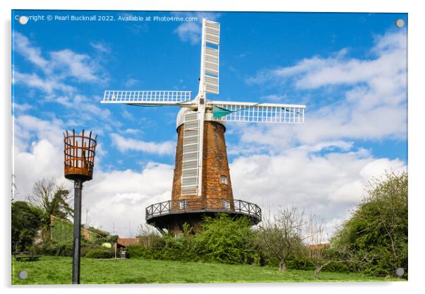 Green's Mill Windmill in Nottingham Acrylic by Pearl Bucknall