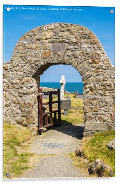 Llanbadrig Church Gate Cemaes Anglesey Acrylic by Pearl Bucknall