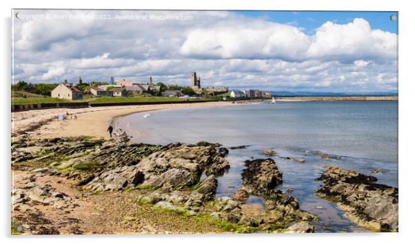 St Andrews East Sands Beach Fife Coast Pano Acrylic by Pearl Bucknall